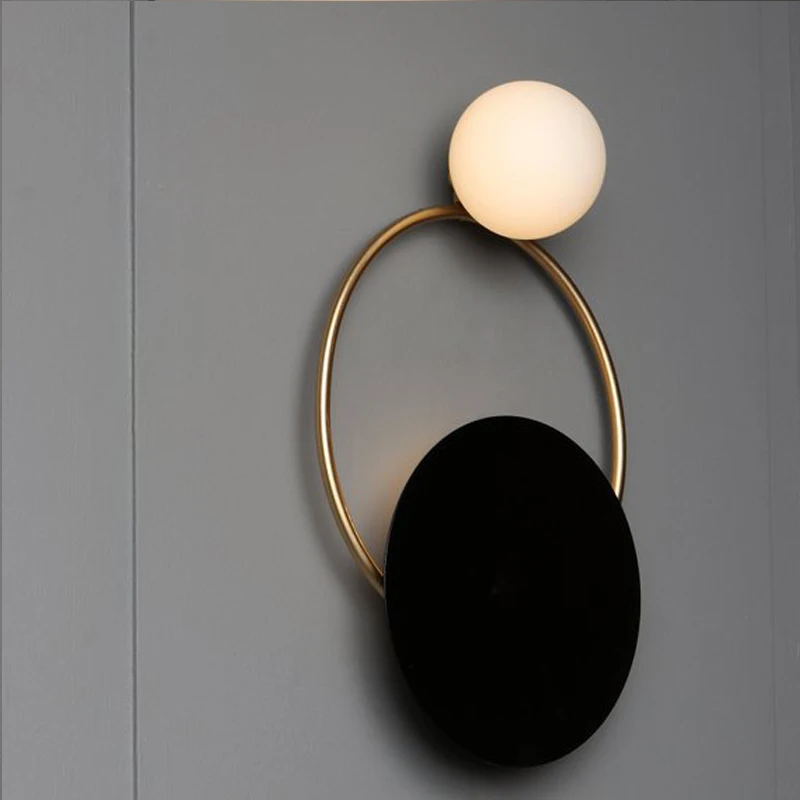 Дизайнерская креативная настенная лампа сферические Металлические Настенные светильники для гостиной, спальни, кровати, прохода, модель комнаты, настенные бра, светильники, приспособление