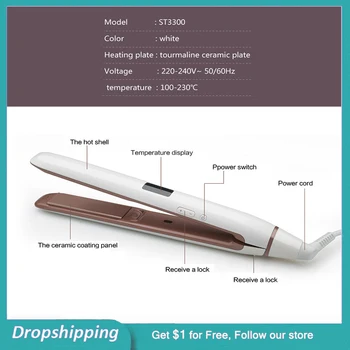 

Hair Straightener Curling Iron Hair, Hair Straightener and Curler 2 in 1, Flat Iron 2 in 1 Curling Iron for All Hair Types Hair