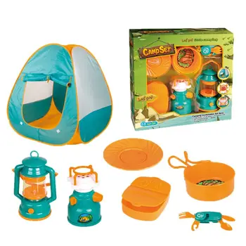 

7 Pcs Kids Camping Tent Set Play Tent Indoor and Outdoor Camping Toys for Toddlers Kids Boys Girls