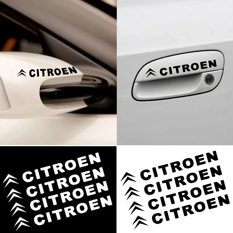 

4 Pieces Car Rearview Mirror Sticker Auto Door Handle Decal for Citroens C1 C2 C3 C4 C5 C6 C8 C4L DS3 DS5 Automobile Accessories