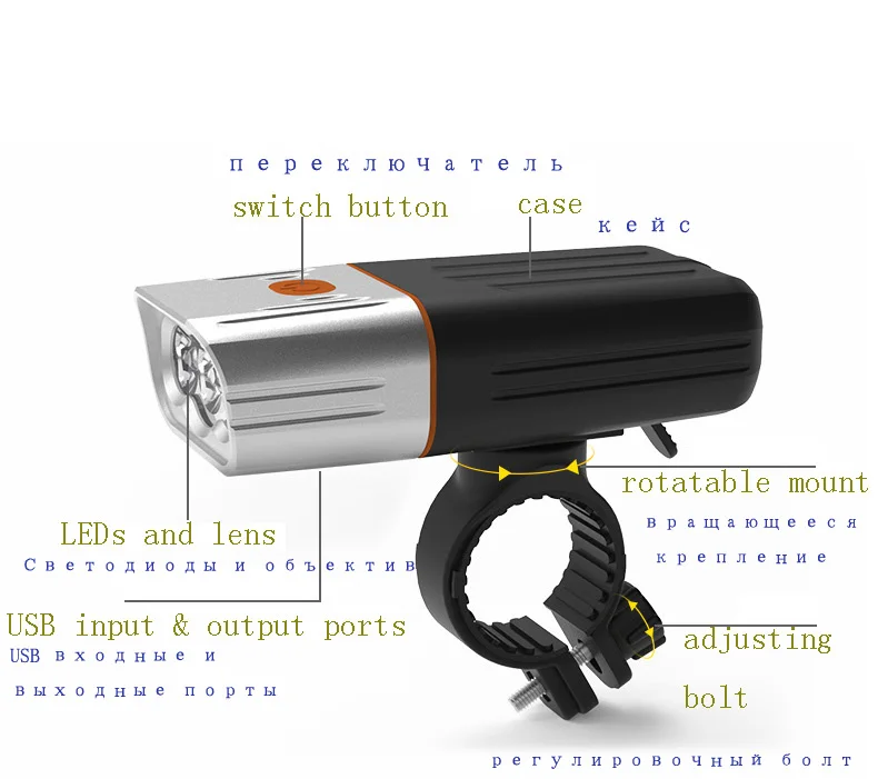 3* T6 велосипедный светильник IPX5 Водонепроницаемый велосипедный светильник перезаряжаемый велосипедный передний фонарь с перезаряжаемым задним светильник