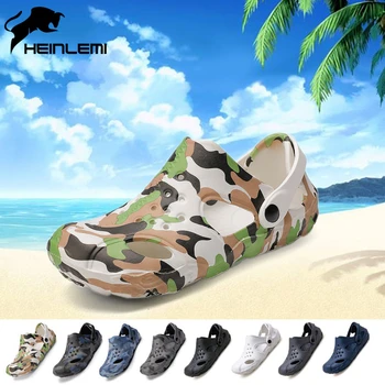 

HEINLEMI New Arrivals Sandals Large Size Jelly Shoes Breathable Hard-Wearing Men Shoes Leather Sandalias De Verano Para Mujer