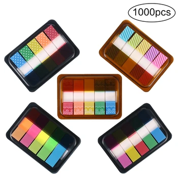 

1000PCS Transparent Color Plastic Index Tabs Flag Sticky Note Instruct Page Mark Stickers Post Label Office Supplies