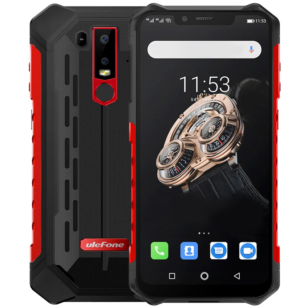 Смартфон Ulefone Armor 6S 4G 6,2 дюймов Android 9,0 6 ГБ ОЗУ 128 Гб ПЗУ IP68 IP69K 16MP + 8MP задняя камера 5000 мАч мобильный телефон