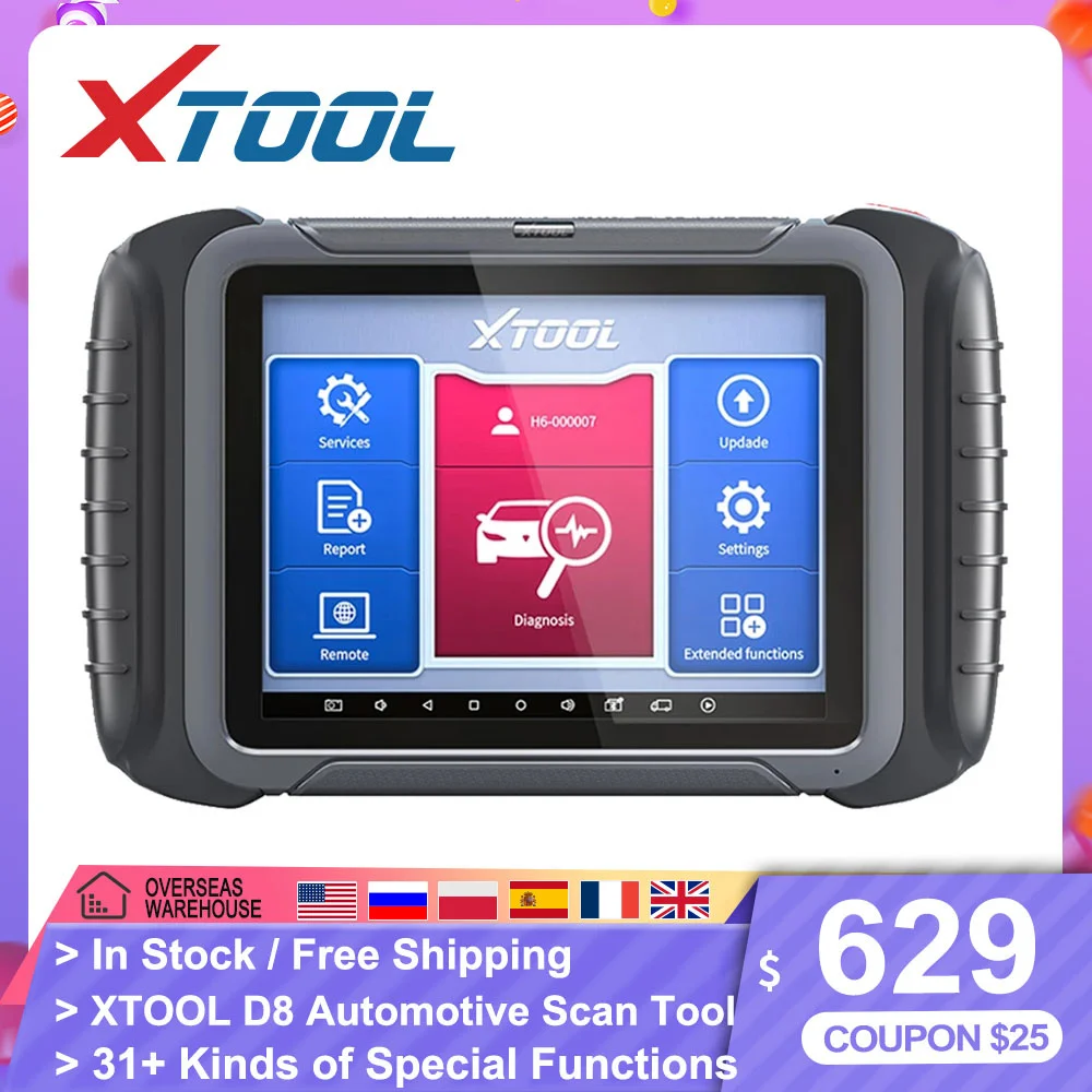 XTOOL D8 Newest Professional OBD2 Diagnostic Scanner Tools Automotive