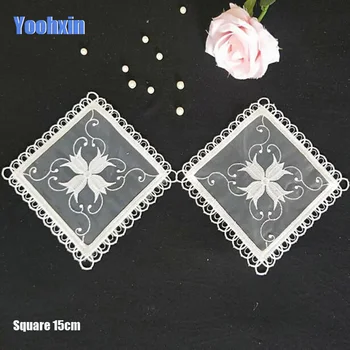 

HOT Lace white Embroidery table place mat tulle pad Cloth dish placemat cup mug dinner tea dining coaster glass doily kitchen