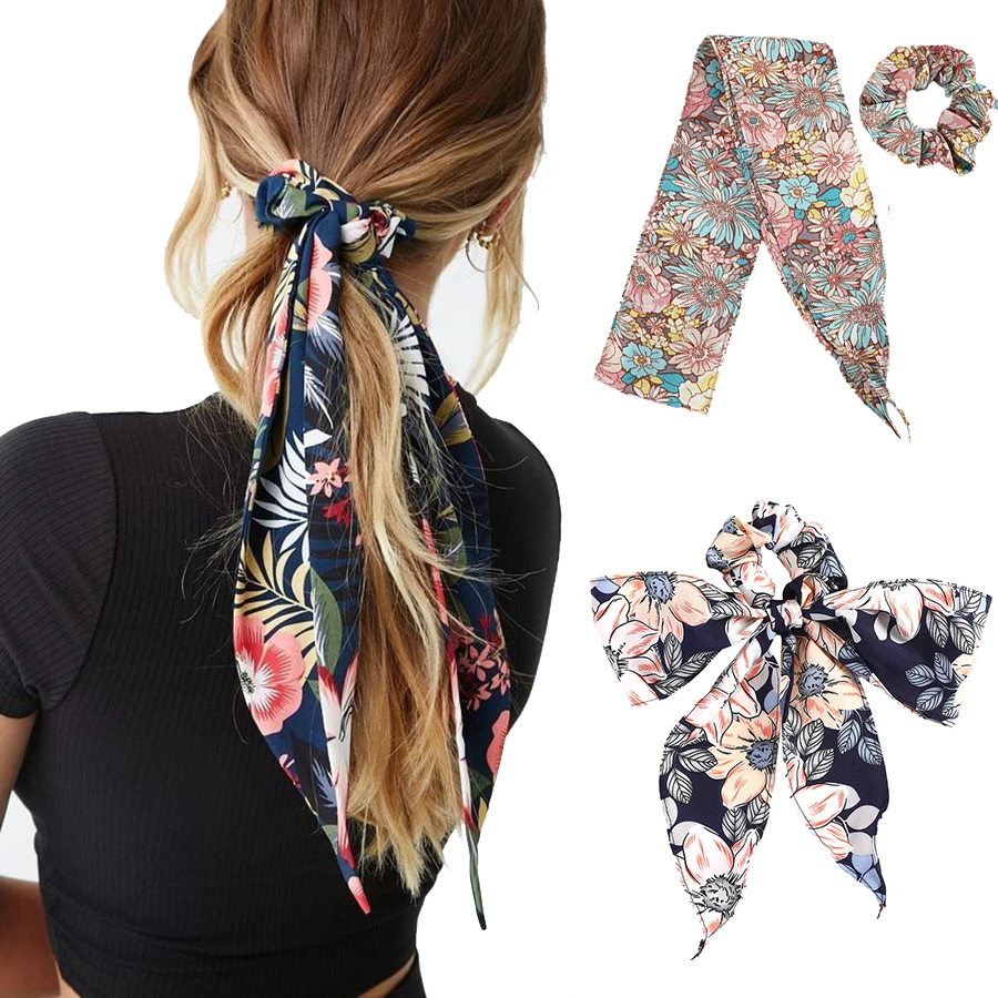 

Haimeikang Print Headbands Bow Scrunchies For Women Fashion Bohemian Turban Bandage Bandanas Hairbands Vintage Hair Accessories