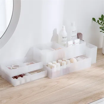 

Desktop Cosmetic Storage Box Set Transparent Simple Storage Compartment Free Combination Drawer Plastic Partition