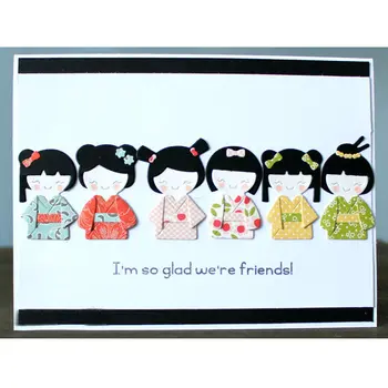 

Kimono girl Metal Cutting Dies Stencils for Scrapbooking Photo Album Embossing Folder Paper Crafts Template Decor Accessories