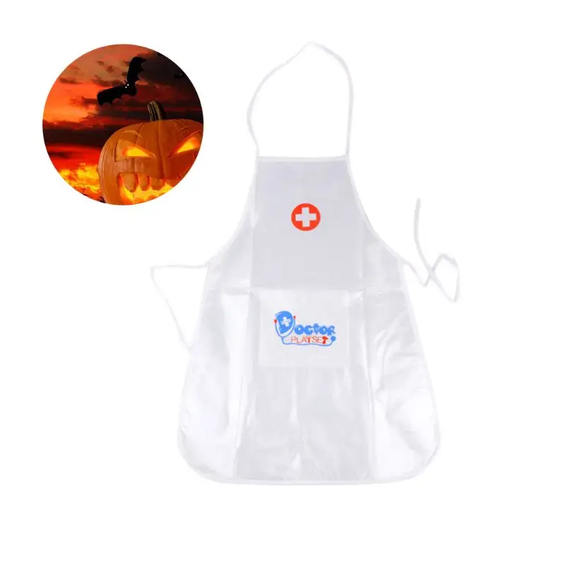 Children Kids Doctor Nurse Cosplay Costume Adjustable Apron with Headdress Hat Uniforms Performance Halloween Party Wear cosplay costume