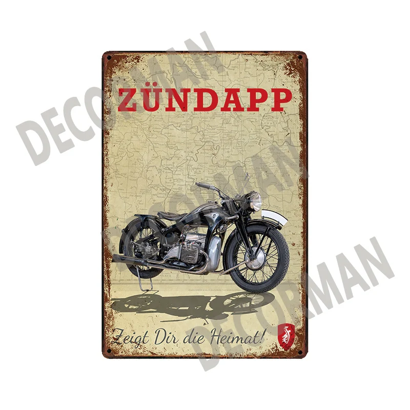 [Mike86] ZUNDAPP Triump пользовательские двигатель оловянный знак потертый шик ретро настенная живопись Рождественский подарок 20*30 см LTA-1702 - Цвет: SL-11697