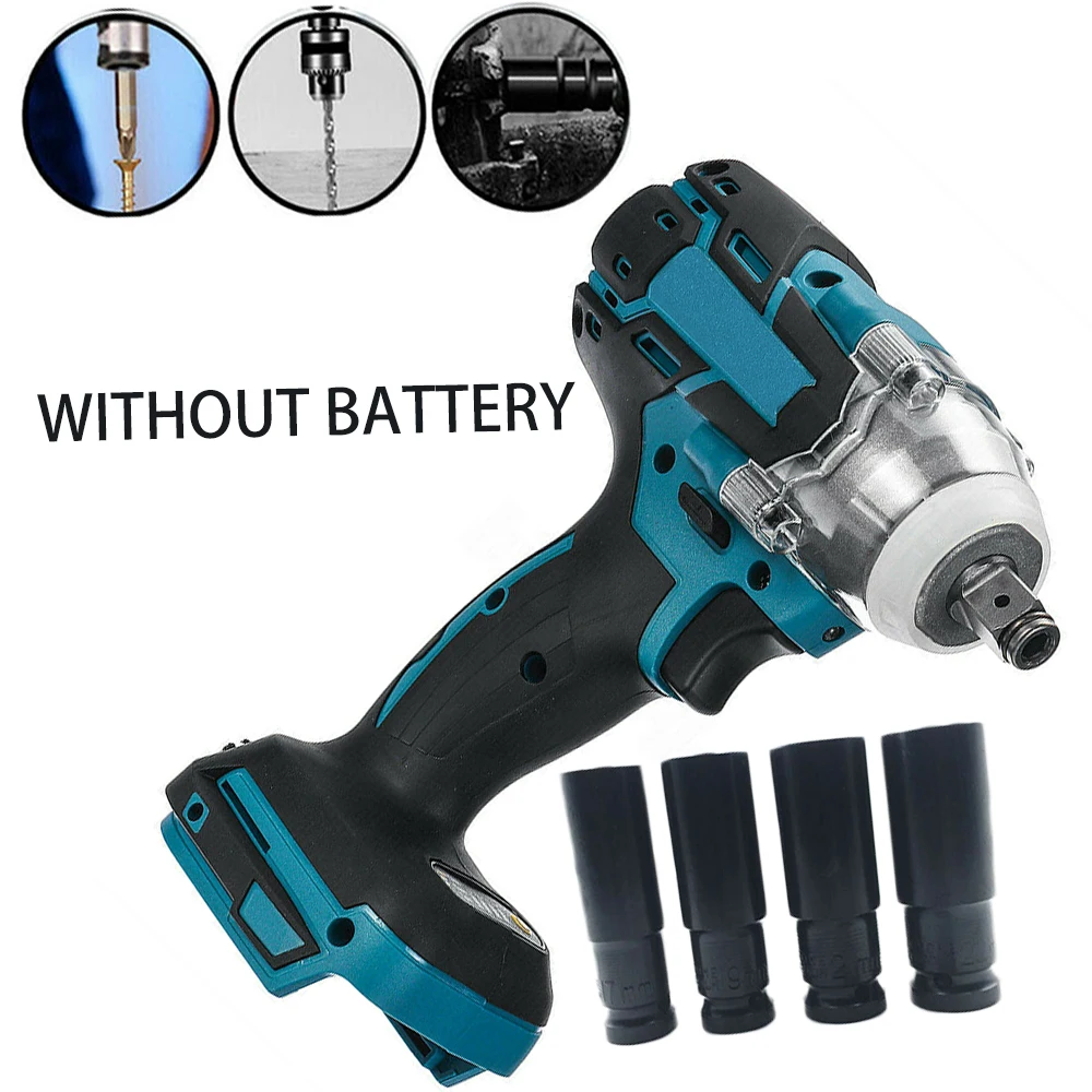 

Wireless Socket Impact Electric Wrench Rechargeable Cordless Brushless Power Tool Fo Makita DTW285Z 18V 520Nm 1/2" 17/19/21/22mm