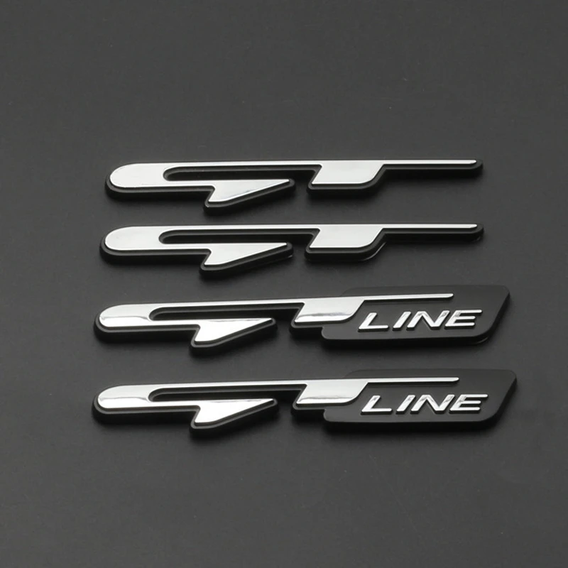 3D Chrome Car Letters GT Line Sticker Emblem Logo For Kia Ceed Picanto