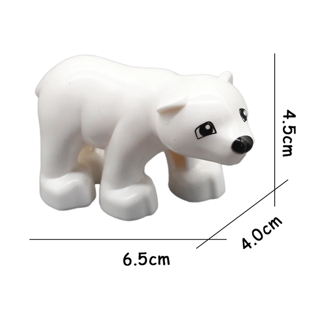 Big Size Building Blocks Animal Accessories Farm Figures Pig Rabbit Chicken Duck Dog Cat Bird horse Cow Sheep DIY Toys Gifts White Bear cub