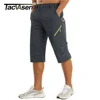 TACVASEN Below Knee Length Summer Waterproof Shorts Mens Quick Drying 3/4 Capri Pants Hiking Walking Sports Outdoor Nylon Shorts 3