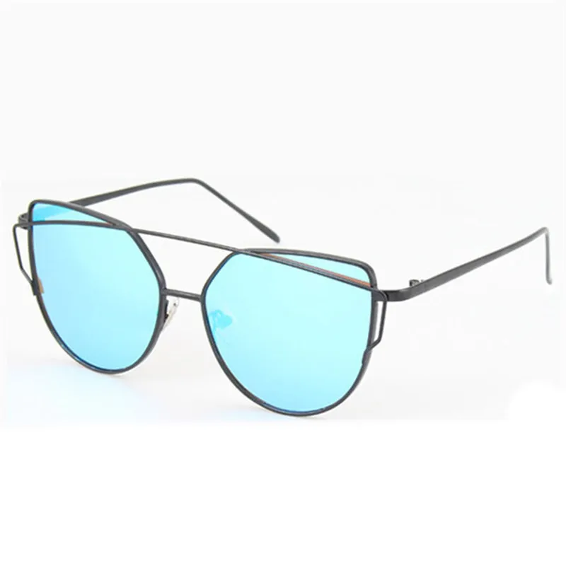 RBROVO, классические женские солнцезащитные очки Cateye, винтажные яркие цвета, металлические очки, уличные очки для покупок, UV400 - Цвет линз: BlackBlue