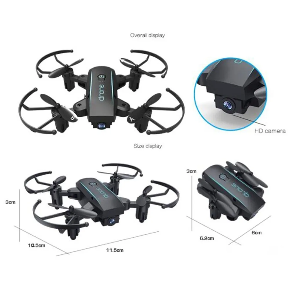 Мини-Дрон с камерой 0.3MP 2,4G RC Дрон игрушки для детей Профессиональный FPV Wifi микро Квадрокоптер Безголовый режим