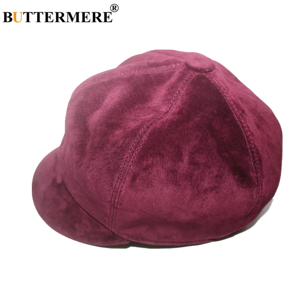 BUTTERMERE/фиолетовая замшевая Кепка Newsboy для женщин осенне зимние шапки винтажный