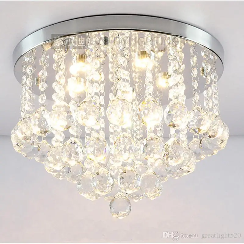 Round K9 Crystal Ceiling Light Droplights Silver Chrome Ceiling Pendant Light Chandelier Fitting Lamp crystal light variety #13