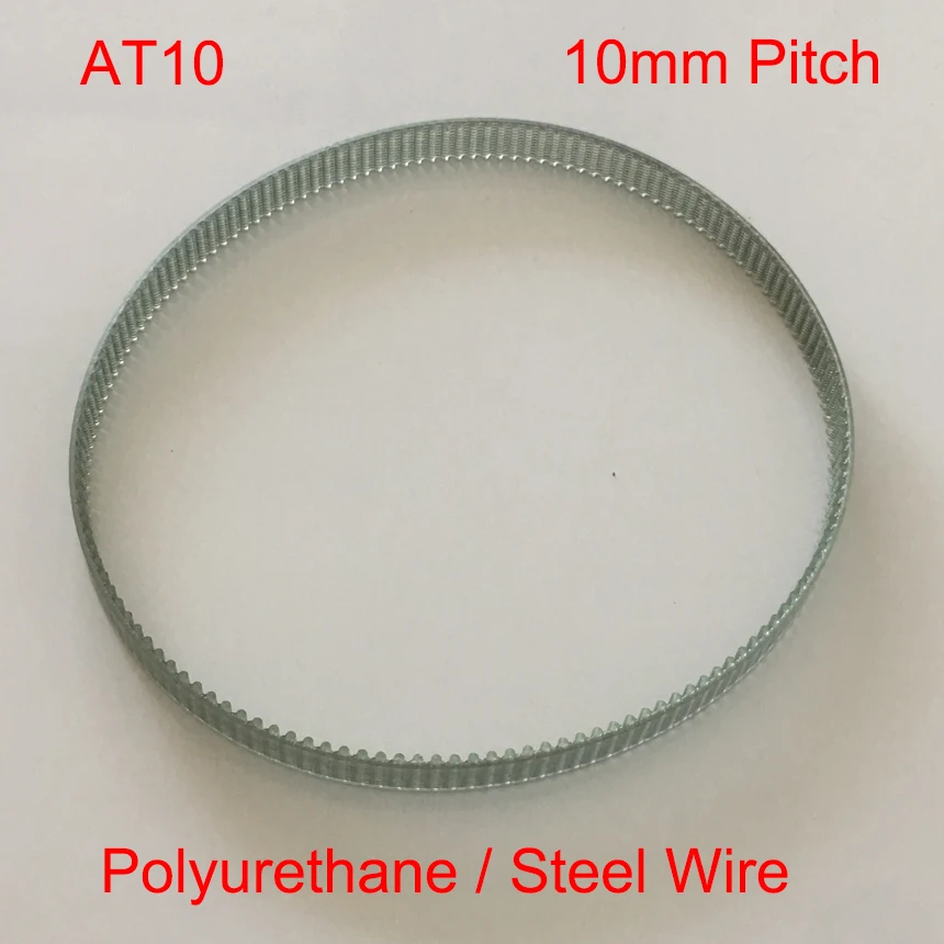 

AT10 400 420 440 40 42 44 Tooth 15mm 20mm 25mm-50mm Width 10mm Pitch PU Polyurethane Steel Wire Cogged Synchronous Timing Belt