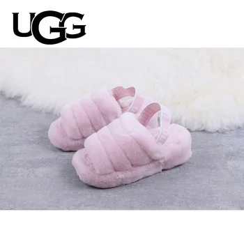 

UGG Women's Plush Slippers Fur Slides Original Flat Women Platform Sandals Fashion Casual Shoes Comfortable