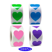 

1000Pcs Round Solid Blank Assorted Stickers Dairy Scrapbook Envelope Love Heart Seal Adhesive Label Circle Washi Tape Sticky Tag