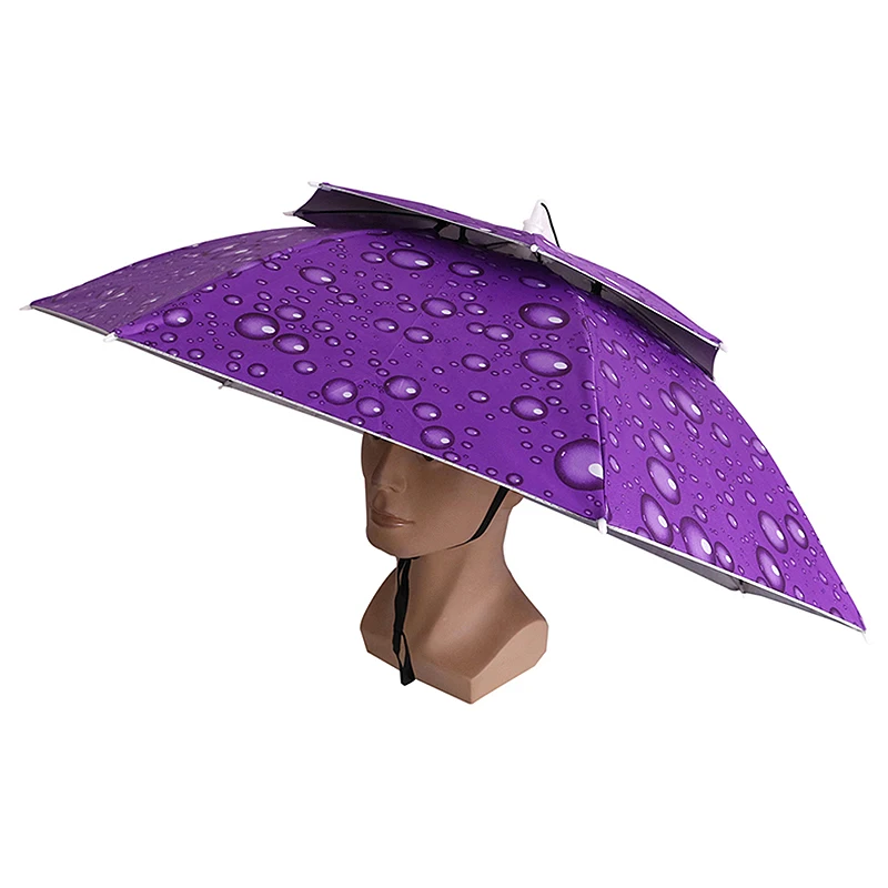 Outdoor Large Double Layer Fishing Umbrella Hat Cycling Hiking Camping Beach Sunshade Sunny Rainy Cap for Men Women Kids