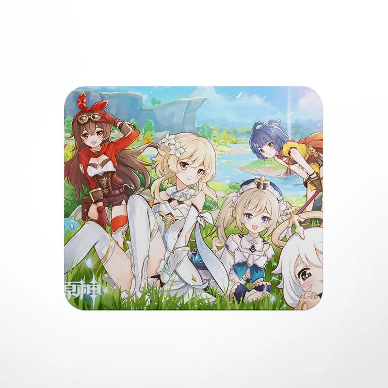 26x21cm Genshin Impact cute mouse pad otaku kawaii desk for teen girls for bedroom gaming mouse pad trumpet free delivery school supplies genshin impact id card holder student name plate lanyard card holder retractable badge holder badge reel cute