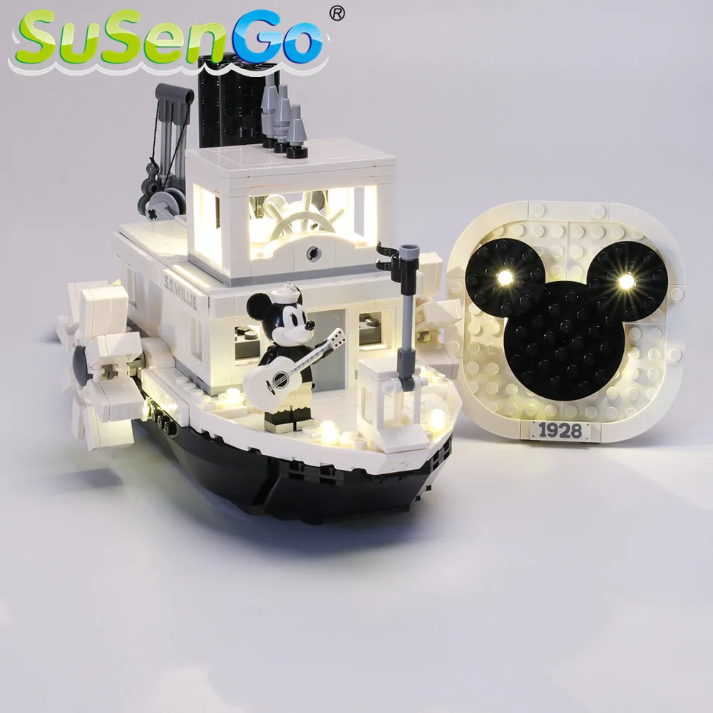 

SuSenGo LED Light Set For Ideas Steamboat Willie Building Blocks Lighting Set Compatible with 21317 (Model Not Included)
