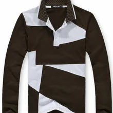 ZOGAA, мужские рубашки поло, весна-осень, рубашки с длинным рукавом, хит, необычная строчка, смешанные цвета, топы для отдыха, рубашки поло для мужчин