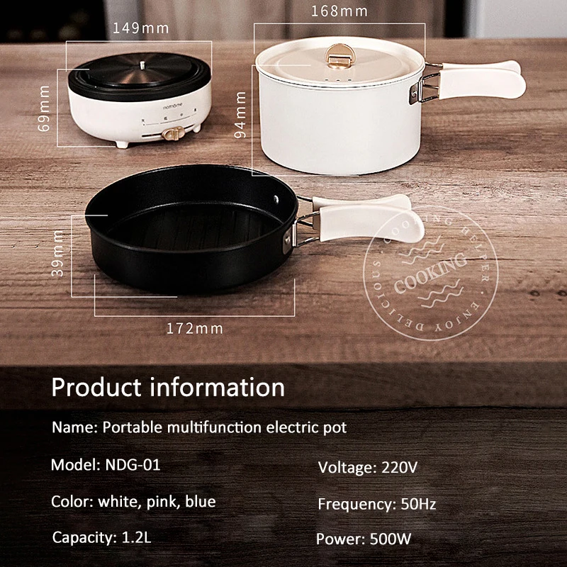 Kbxstart 220V складной электрический чайник маленький, ручной, для путешествий мульти плита Складная ручка антипригарная сковорода кухонная плита