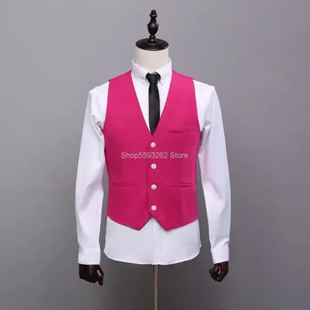 

High-end slim men's suit vest Tide men's casual suit vest autumn and summer wedding best man dress