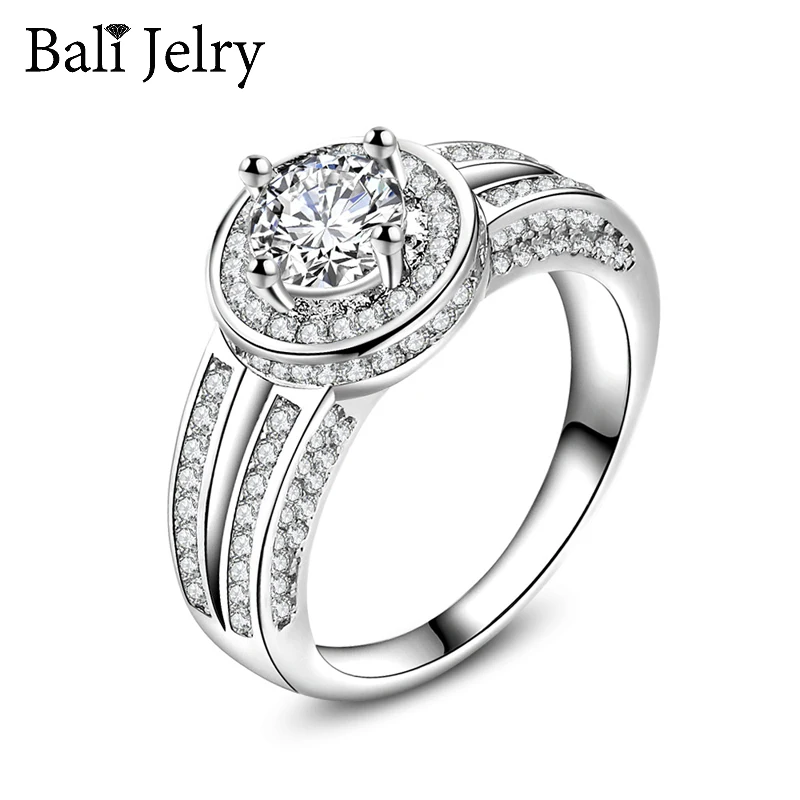 

BaliJelry Trendy Women Rings 925 Silver Jewelry Accessories with AAA Zircon Gemstones Ring for Wedding Engagement Gift Wholesale