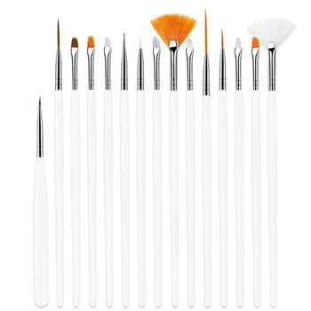 

20pcs Nail Liner Brushes Nail Silicone Pen Nail Painting Brushes Manicure Brush (15pcs White Rod Brush Pens + 5pcs Black Rod Sil