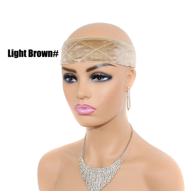 Velvet Lace Wig Grips Headband Comfortable Adjustable Wig Grip Band For Wig Non-slip Hair Accessories 6 Colors Light Brown(no lace)