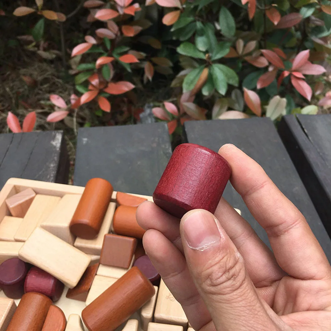 46 шт., строительные блоки из цельного дерева, набор для укладки, игра, строительные блоки, игрушка, обучающая игрушка, Интерактивная игрушка, подарок для ребенка