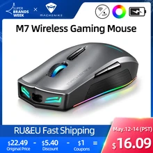 Machenike – souris Gaming sans fil M7, 16000 DPI, rvb, Programmable, Rechargeable, PMW3212 PMW3335
