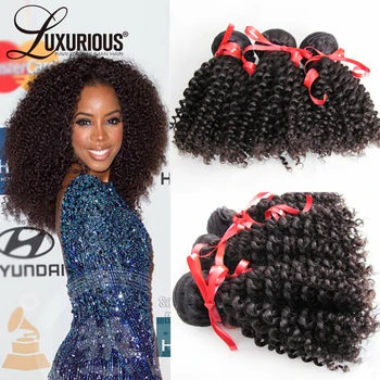 

Luxurious Hair Extension Kinky Curly Brazilian Virgin Hair Weave Human Hair Bundles 3Pcs/Lot Afro Kinky Curly Bundles