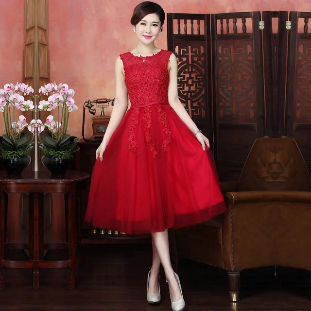 Платье для выпускного вечера, расшитое бисером, короткие свадебные торжественные платья, Аппликации, цветы, длина до колена, селфи-палка со штативом, Bluetooth LX073-1 - Цвет: wine red