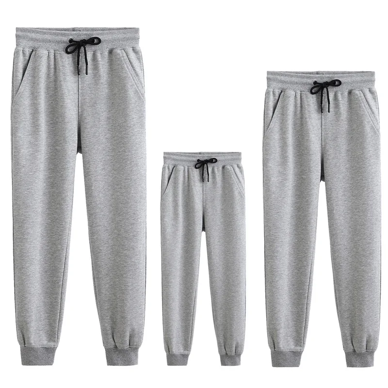 

Family Fitted Pants Spring And Autumn 2019 New Style-All Family Pack a Family of Three Sports Casual Solid Color Long Pants Tide