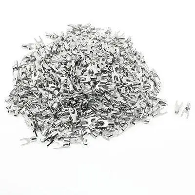 500pcs SNB3.5-4 Fork Type Non-Insulated Spade Cable Terminals for AWG 14-12 | Обустройство дома