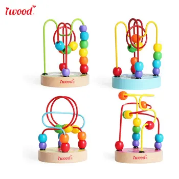 

Bead Maze Wire Roller Coaster Educational Wood Toddler Montessori Educational Toy Wooden Toys