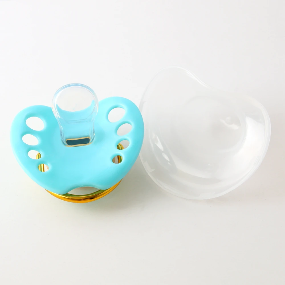 Baby Pacifier Anti-dust Cover Pink Green Flat Thumb Pattern Baby Nipples Baby Silicone Nipples Safety Feeding Accessories