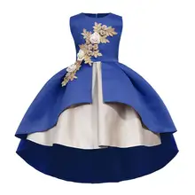 Детская одежда для девочек с бантиками и цветами, платье принцессы без рукавов на молнии, платье для дня рождения, свадьбы, Новинка