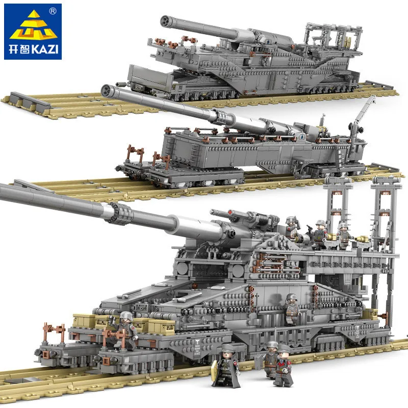 

3846Pcs HEAVY GUSTAV Model Building Blocks Sets LegoINGs ARMY German 80cm K[E] Railway Gun "Dora" Military WW2 Toys For Children