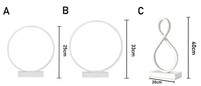 Modern Table Lamp Aluminum LED bedroom reading lamp Minimalist Type 8/circle nighstand lamp LED Bedside Lamp
