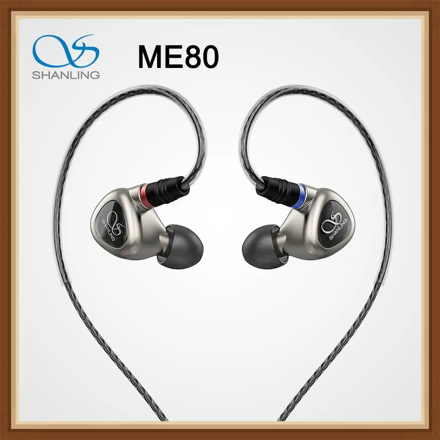 Shanling ME80 Hi-Res 10mm Dual Dynamic Driver 2DD IEMs Hifi Music Monitor Audiophile MMCX Cable In-Ear Earphone Aluminnium Alloy