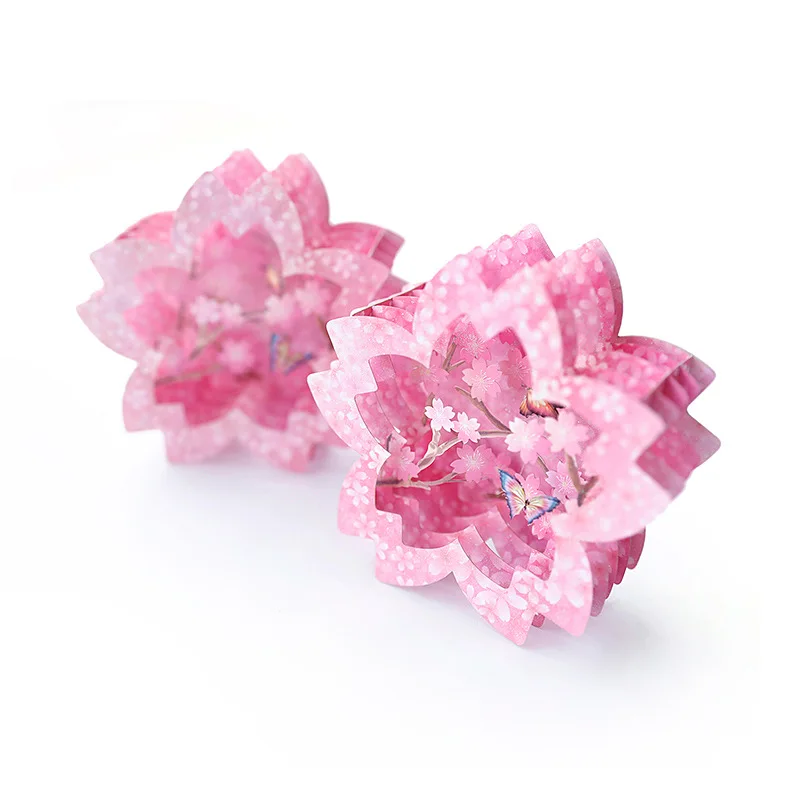  10pcs 9.5x9.5x4cm 3D laser cut sakura butterfly greeting card card wedding invitation card gift car - 33054277116