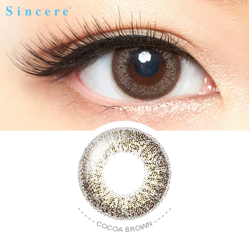 

Cocoa Brown colored contact lenses for eyes vision correction health care Monthly throw used for 30days branded contact 1lens