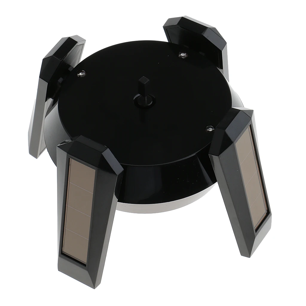 Solar Powered 360 Rotating Phone Jewelry Display Stand Turn Table LED Light Ring Bracelet Watch Stand